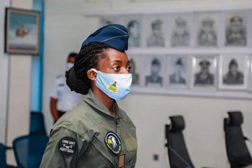Winged female helicopter pilot Chinelo Nwokoye.