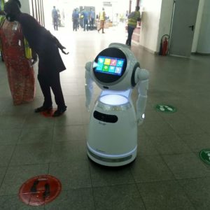 The robots at Murtala Muhammed Airport, Lagos.